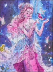 Puzzle Princesa rosa con purpurina, 100 piezas