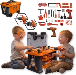 Taller infantil TinyMini con herramientas, 65 piezas