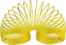 Resorte mágico con emoticono – espiral antiestrés amarilla