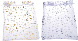 Bolsa de organza con motivo de estrellas 20x30 cm Decoración navideña