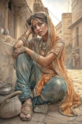 Pintura de diamantes mujer árabe 30 × 40 cm