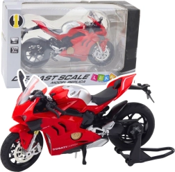 Motocicleta deportiva metálica 1:12 con luces y sonidos – roja