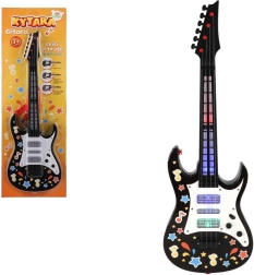 Guitarra eléctrica infantil con luz y sonido, 53 cm, con correa