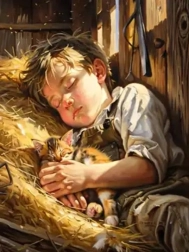 Pintura de diamantes Niño durmiendo 30 × 40 cm