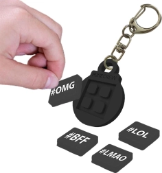Llavero de silicona personalizable Pixie – negro