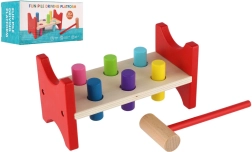 Banco de golpear de madera con martillito para el desarrollo de la motricidad