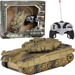 Tanque RC con torreta giratoria, luces y sonidos realistas