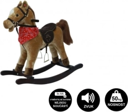 Caballo balancín de peluche con pilas con sonido y movimiento – Marrón