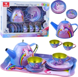 Juego de té metálico para niños – unicornio