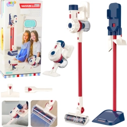 Set de limpieza infantil con aspiradora de pie blanca