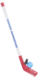 Set de palos de hockey de plástico con disco y pelota 75 cm