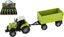 Tractor de plástico con remolque 26 cm con luz y sonido
