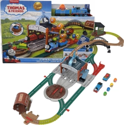 Fisher-Price Thomas y sus amigos: vía ferroviaria Entrega de barriles, carga y dispara con la locomotora Thomas