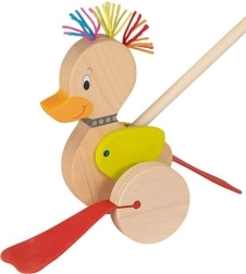 Pato de madera con vara