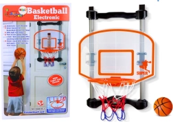 Canasta de baloncesto para casa con balón y bomba, altura ajustable