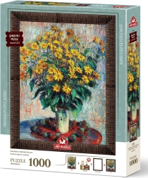 Puzzle con marco floral y pegamento 3 en 1 Alcachofa de Jerusalén 1000 piezas