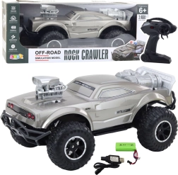 Gran coche deportivo todoterreno RC 1:8, plateado