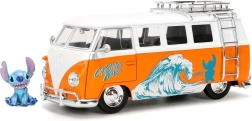 Stitch figura de 4 cm y modelo Volkswagen T1 1:24 de Jada Toys