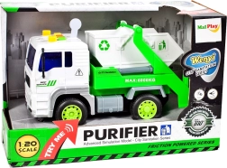Camión de basura con contenedor blanco 1:20 con luz y sonido