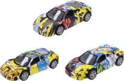 Coche metálico con graffiti 9 cm con retroceso