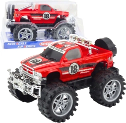Coche todoterreno con tracción en las ruedas traseras, ruedas grandes, rojo, 27 cm