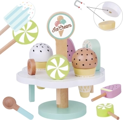 Helados magnéticos de madera en soporte de Tooky Toy