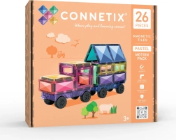 Set pastel de Connetix con piezas móviles, 26 piezas