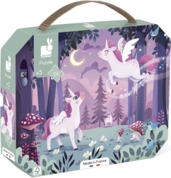 Janod puzle en maletín unicornios 54 piezas