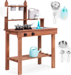 Cocina infantil exterior de barro de madera de abeto ECOTOYS