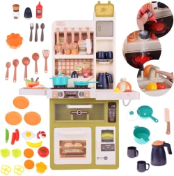 Cocina infantil interactiva con fregadero, nevera y lavavajillas – 55 piezas