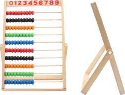 Ábaco escolar de madera con cuentas de colores