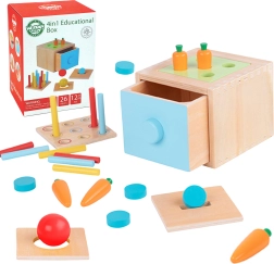Woopie Green juguete de clasificación Montessori de madera con cajón educativo