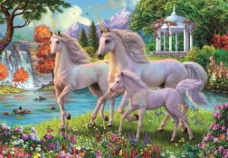 Puzzle Unicornios en la cascada de 180 piezas