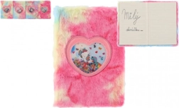 Diario arcoíris de peluche con unicornio, mezcla de motivos