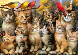 Puzzle Gatos y Pájaros 500 Piezas