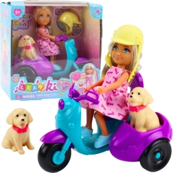 Set de muñeca Ankiki en scooter con perro