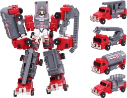 Robot bombero transformable 5 en 1, 24 cm
