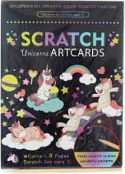 Imágenes para rascar de unicornio – set de 9 piezas