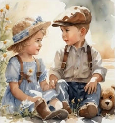 Pintura de diamantes Amistad 30 × 40 cm