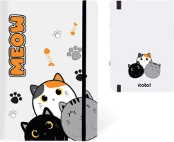 Cuaderno A5 con tapa dura con gatos, 96 hojas