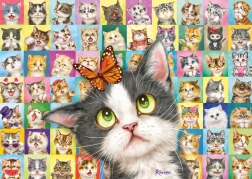 Puzzle SCHMIDT – expresiones de gatos, 1000 piezas