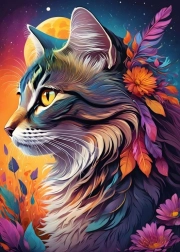 Puzzle Bluebird Gato floral 500 piezas