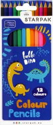 Lápices de colores con motivo de dinosaurios, set de 12 colores