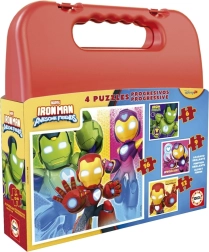 Puzzle en maletín IRON MAN 4 en 1 (6, 9, 12, 16 piezas)
