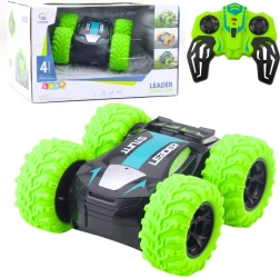 Coche RC acrobático 2,4 GHz con luces y giros de 360° – verde