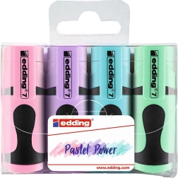 Rotuladores fluorescentes Edding Mini Pastel, set de 4 uds
