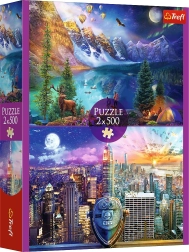 Puzzle 2x500 – viaje por América TREFL