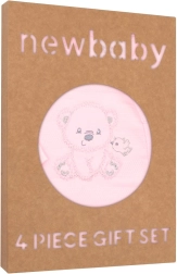 Conjunto de regalo para bebé New Baby Sweet Bear, rosa, 4 piezas – Rosa 53584