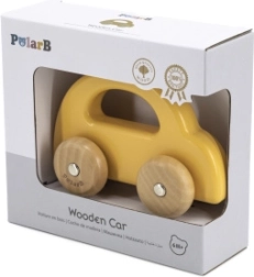 Coche de madera para empujar VIGA PolarB amarillo