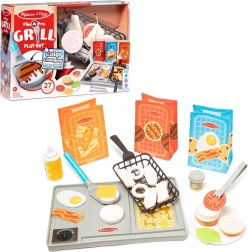 Melissa & Doug Flip & Fry set de parrilla con alimentos que cambian de color, 27 piezas